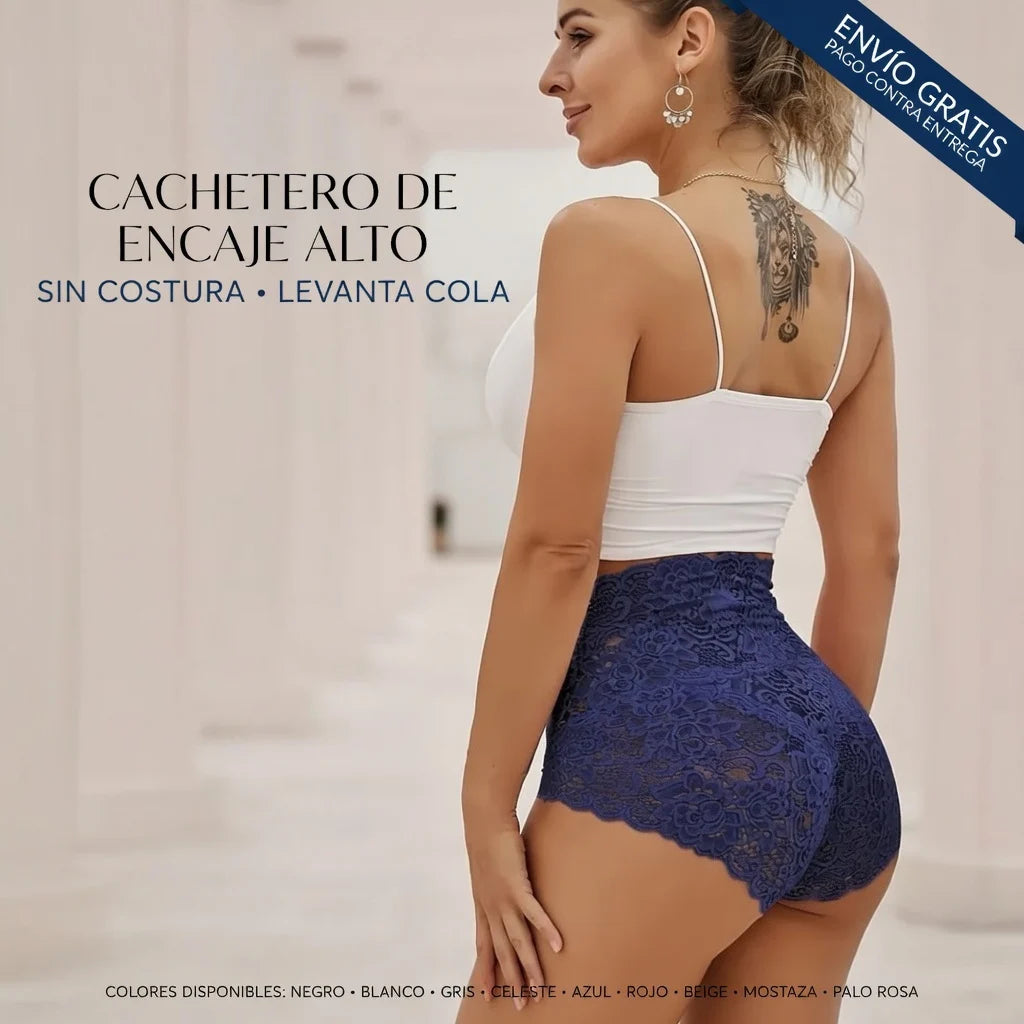 🔝CACHETERO DE ENCAJE Y TIRO ALTO SIN COSTURAS 💃